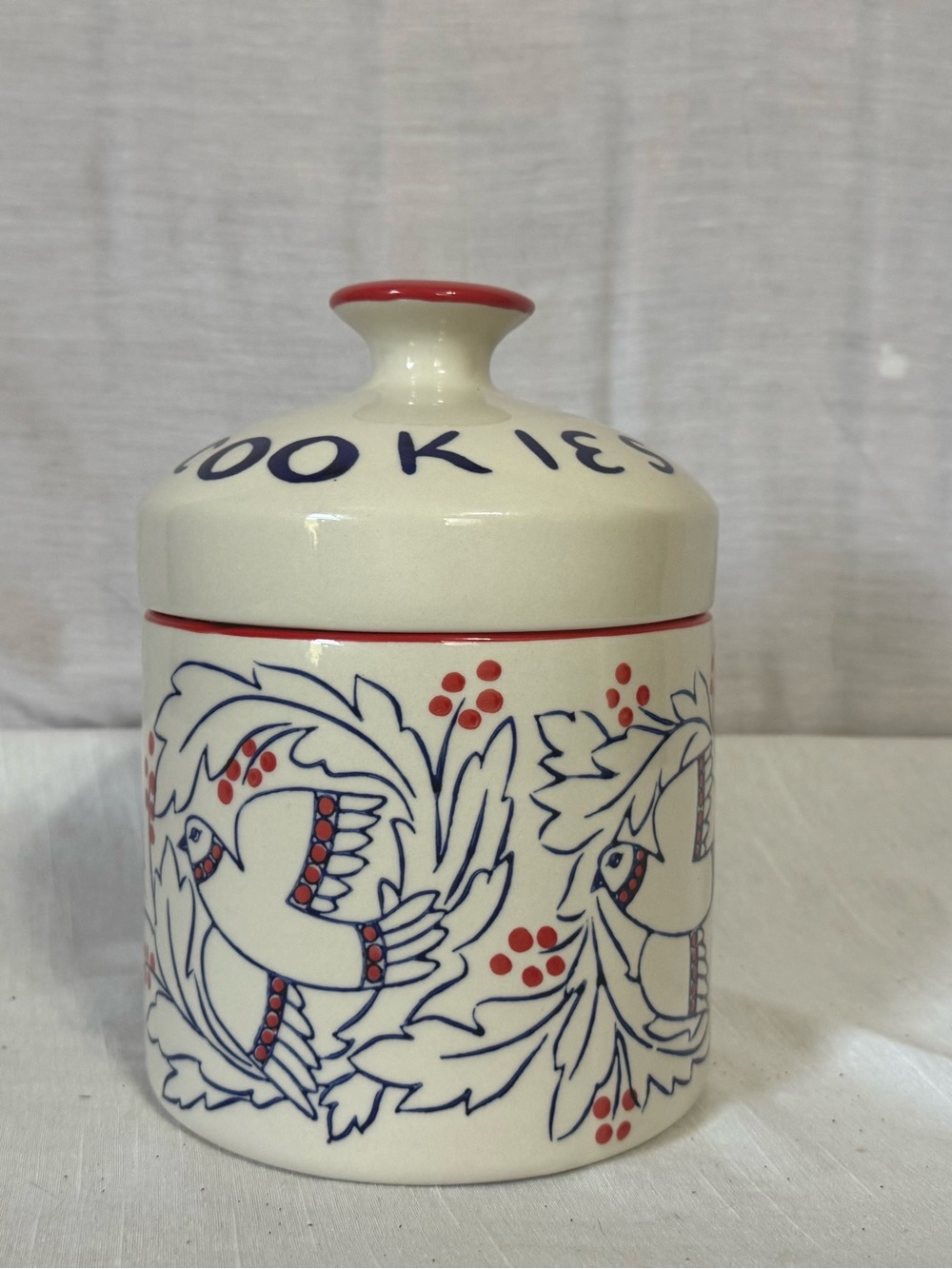 Anthropologie Molly Hatch Cookie Jar Bird Cooklies Canister